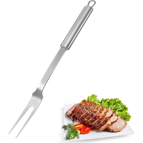 Grillgabel Aus Edelstahl, Fleischgabel Aus Edelstahl Mit Griff, Tranchiergabel Für Küche, Restaurant Und Veranstaltungen Im Freien