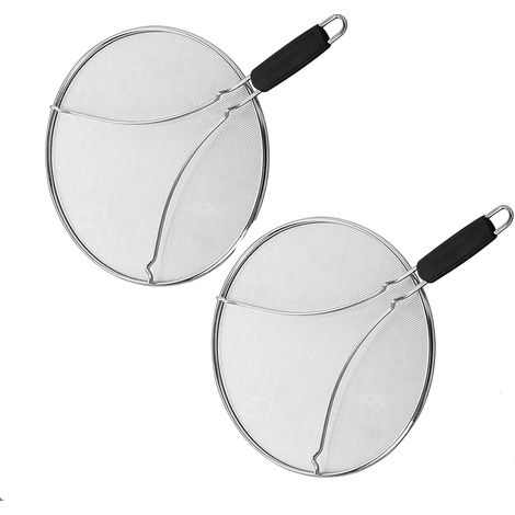 2-teiliger Küchenspritzschutz, Perforierter Edelstahl, 33 Cm, Ölspritzschutz