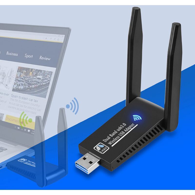 Leistungsstarker Ac1300-mbit/s-wlan-adapter, Dualband-usb-3.0-wlan-adapter, 2,4-ghz-/5-ghz-wlan-dongle, Usb-wlan-adapter Für Pc/laptop/desktop/tablet, Kompatibel Mit Windows Vista/xp/win7/8/10/11, Lin