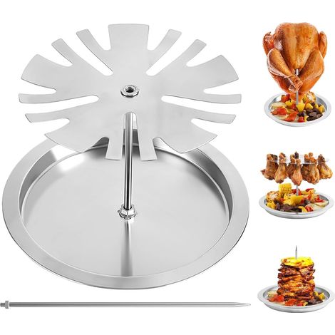 1 Hähnchenschenkel-rack-set Aus Edelstahl, 15-facher Halter Für Hähnchenkeulen Mit Fettauffangschale, Bratrost Für Grill Und Backofen
