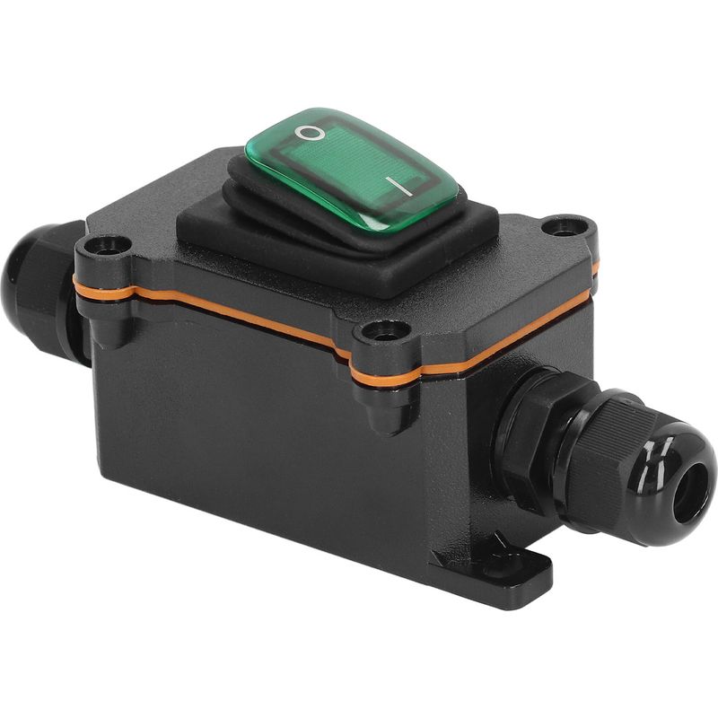 Wasserdichter Wippschalter Ip65 Mit Druckknopf Und 4-poligem, 2-poligem Kabel, Grün, Für Den Außenbereich
