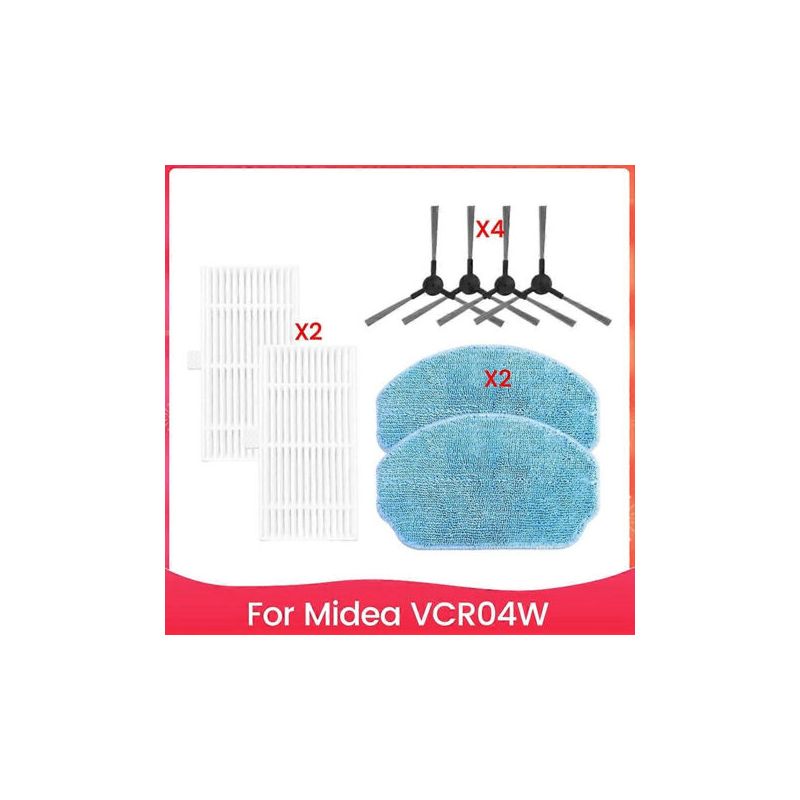 Hepa-filter, Seitenbürste Und Reinigungstuch Für Den Midea Vcr04w Saugroboter