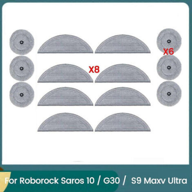 Packung Mit 14 Waschbaren Ersatzreinigungstüchern Für Roborock Saros 10 / G30 / Roborock S9 Maxv Ultra Staubsauger