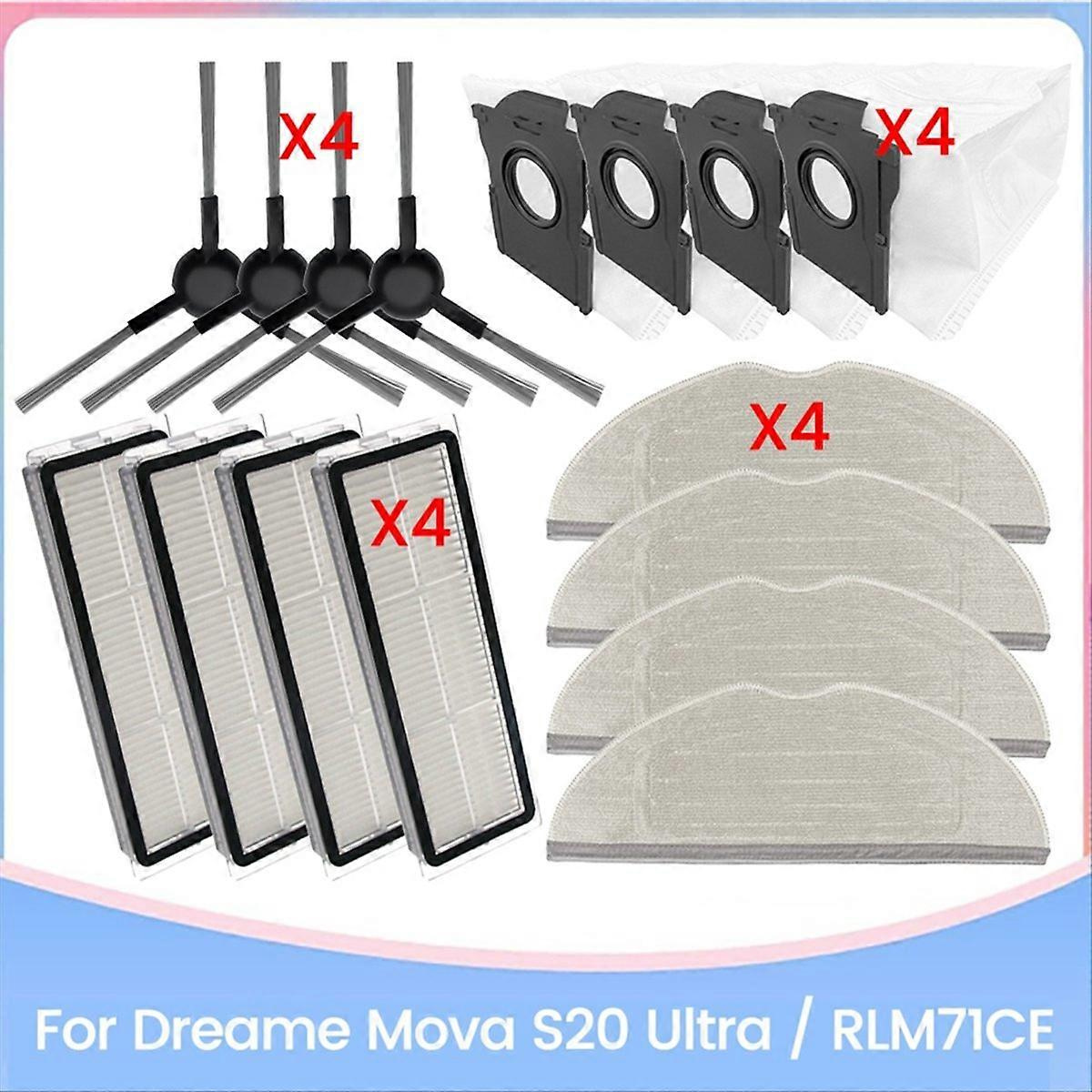 16-teiliges Set Inklusive Bürste, Filter, Staubbeutel Und Reinigungstuch Für Den Staubsauger Dreame Mova S20 Ultra/rlm71ce