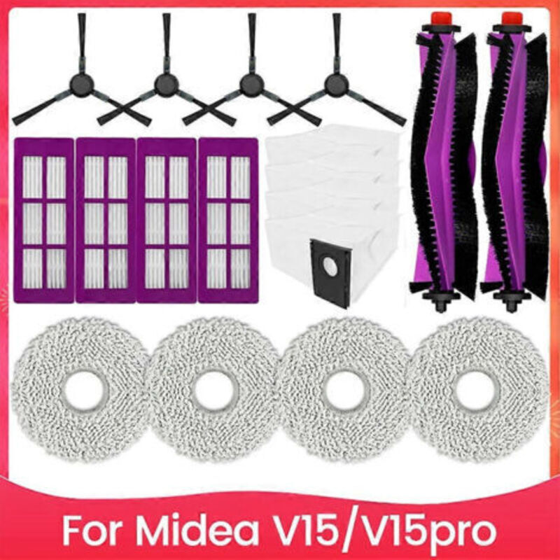 18-teiliges Set Für Den Midea V15 V15pro Staubsauger: Bürste, Staubbeutel, Filter Und Reinigungstuch.