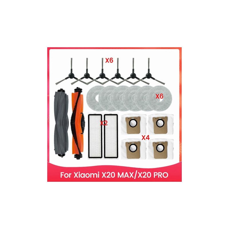 20-teiliges Set Für Xiaomi X20 Max X20 Pro Staubsauger: Bürste, Staubbeutel, Filter Und Reinigungstuch.