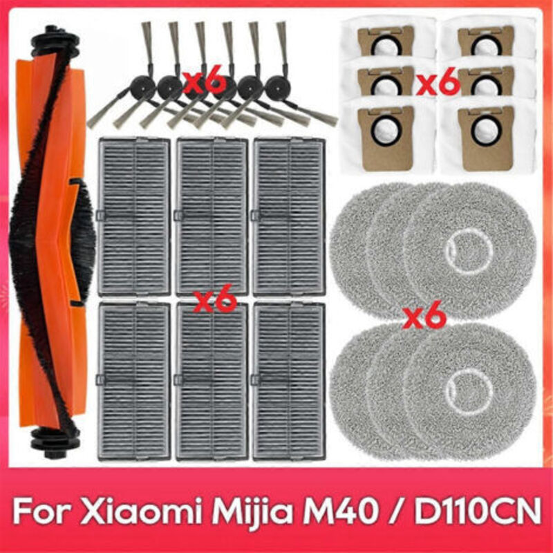 Ersatzteile Für Xiaomi Mijia Omni M40 / D110cn: Hauptbürste, Hepa-filter, Reinigungstuch Und Staubbeutel.