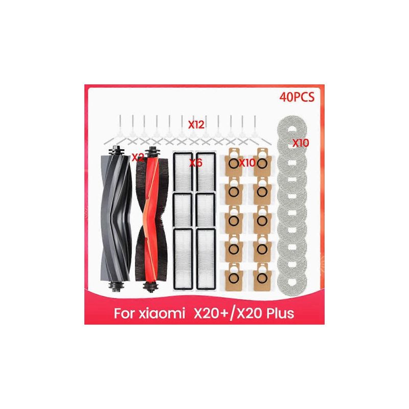 Hauptseitenbürste, Hepa-filter, Reinigungstuch Und Ersatzstaubbeutel Für Den Xiaomi X20+/x20 Plus Staubsauger