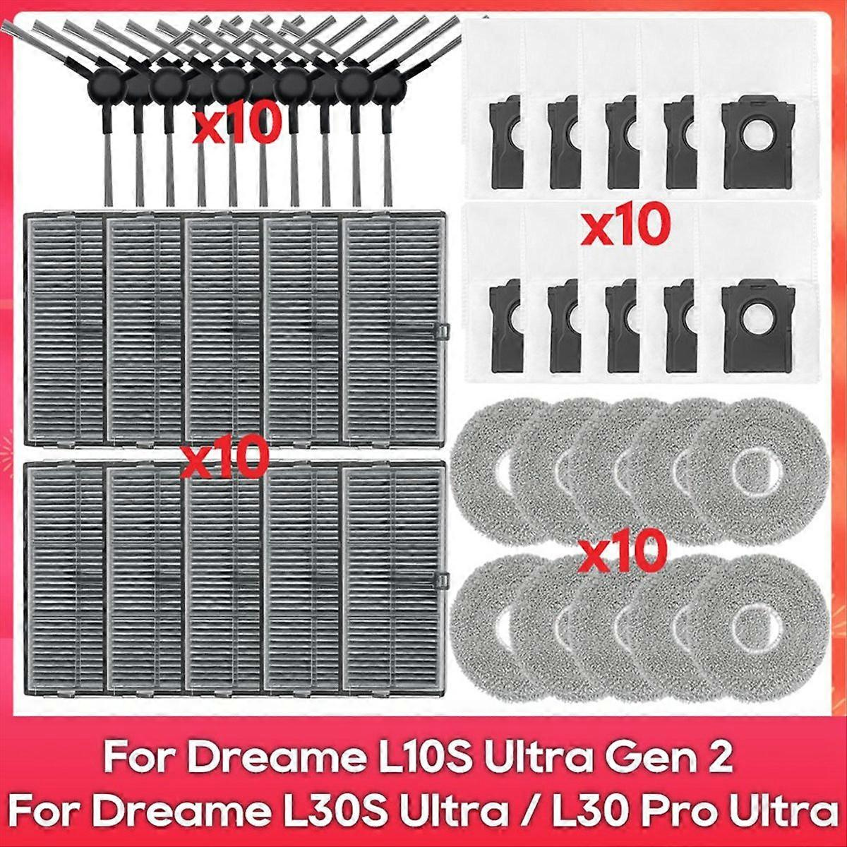 Seitenbürstenfilter Und Reinigungstuch Für Die Saugroboter Dreame L10s Ultra Gen 2, L30s Ultra Und L30 Pro Ultra