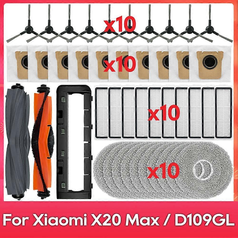 Zubehör Und Ersatzteile Für Den Xiaomi X20 Max / D109gl Saugroboter: Hauptbürste, Seitenbürste, Hepa-filter, Reinigungstuch, Staubbeutel.
