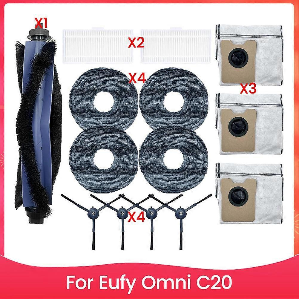 14-teiliges Set Bestehend Aus Hauptbürste, Filter, Wischmopp, Staubbeutel Und Reinigungstuch Für Den Eufy Omni C20 Saugroboter (ersatzteile)