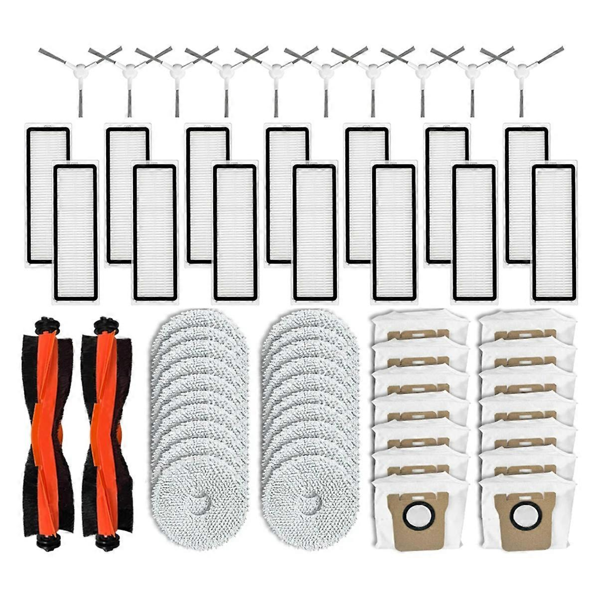 Zubehör Für Die Saugroboter X20+, X10+ / X20 Plus, X10 Plus: Hauptseitenbürste, Hepa-filter, Reinigungstuch Und Staubbeutel.