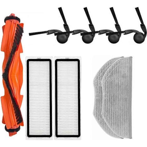 Set Mit 9 Ersatzteilen Für Den Xiaomi S40/ov81 Saugroboter: Hauptseitenbürste, Hepa-filter Und Reinigungstuch.