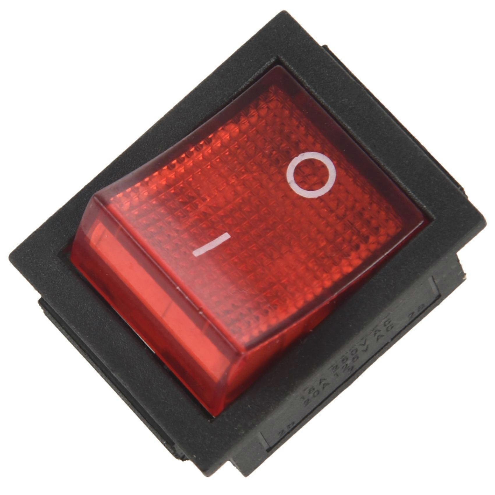 4-poliger Dpst-ein/aus-wippschalter Mit Roter Kontrollleuchte, 15 A/250 V Oder 20 A/125 V Ac, Abmessungen 28 X 22 Mm