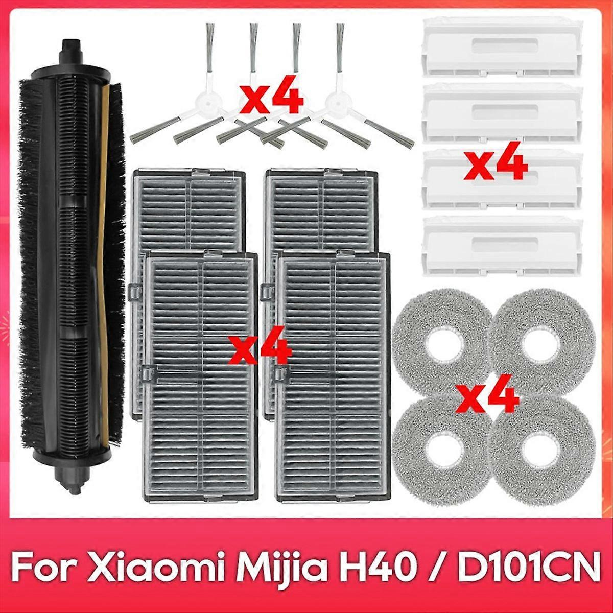 Für Xiaomi Mijia H40 / D101cn Saugroboter: Hauptseitenbürste, Hepa-filter, Reinigungstuch, Staubbeutel