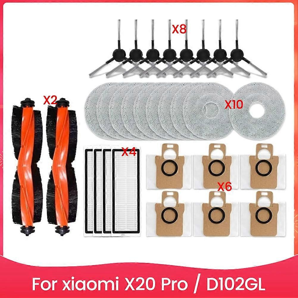 Ersatzteile Und Zubehör Für Den Xiaomi X20 Pro / D102gl Saugroboter: Hauptbürste, Hepa-filter, Reinigungstuch, Ersatzstaubbeutel