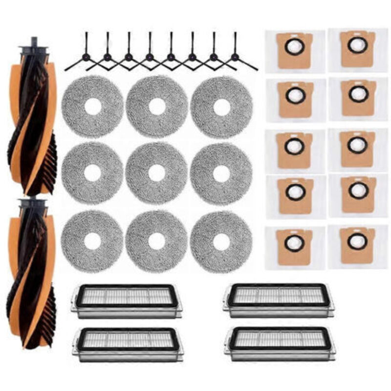 Set Mit 33 Ersatzteilen Für Den Jonr P20 Pro / T5 Pro Saugroboter: Hauptbürste, Staubbeutel, Hepa-filter Und Reinigungstuch.