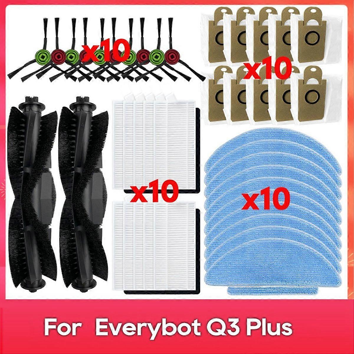 Ersatzteile Und Zubehör Für Everybot Q3 / Q3 Plus: Hauptbürste, Hepa-filter, Reinigungstuch, Staub.