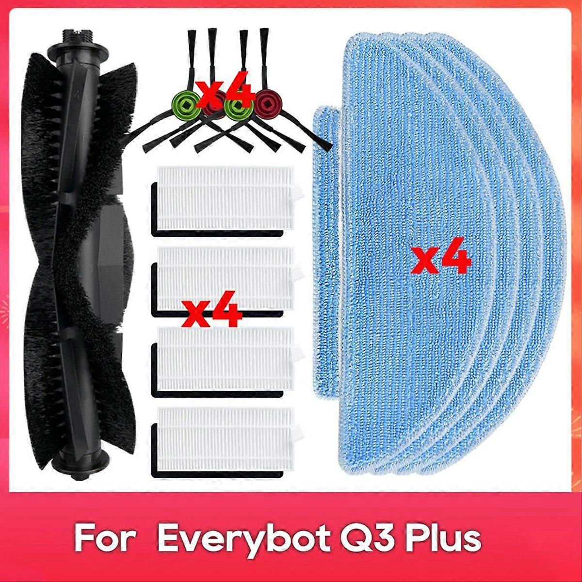 Für Everybot Q3 / Q3 Plus Saugroboter: Hauptbürste, Hepa-filter Und Ersatzreinigungstuch