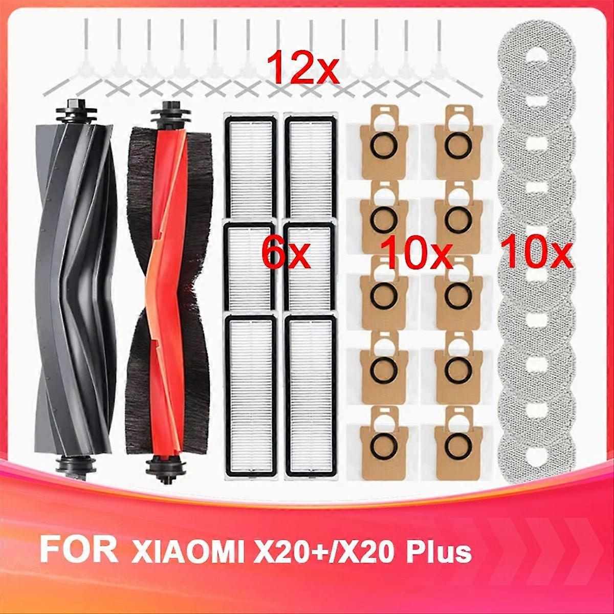 Ersatzteile Und Zubehör Für Xiaomi X20+/x20 Plus: Hauptseitenbürste, Hepa-filter, Reinigungstuch, Ersatzstaubbeutel