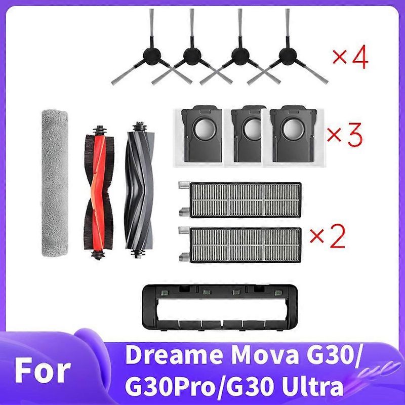 13 Ersatzteile Für Den Dreame Mova G30/g30 Pro/g30 Ultra Staubsauger: Bürste, Staubbeutel, Hepa-filter Und Chenille-reinigungstuch.