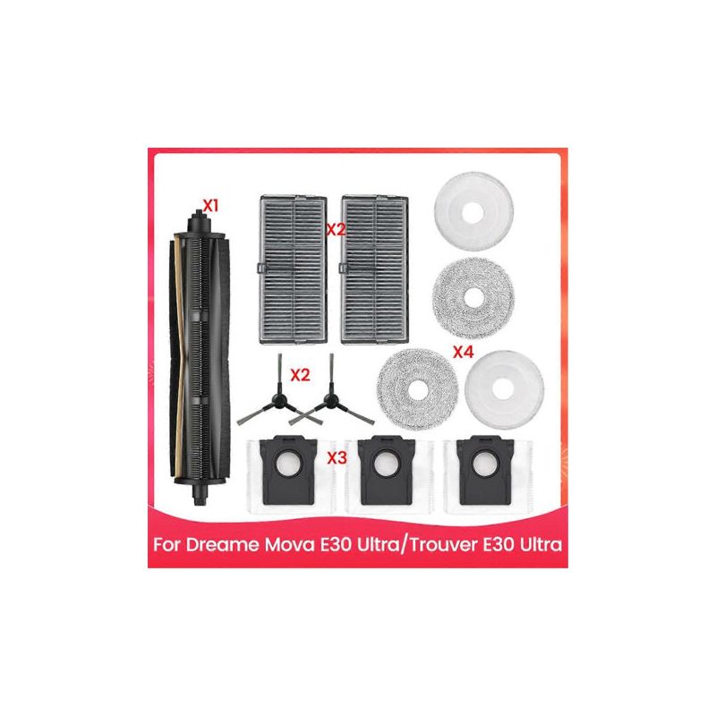 12-teiliges Set Inklusive Bürste, Filter, Staubbeutel Und Tuch Für Den Dreame Mova E30 Ultra Staubsauger.