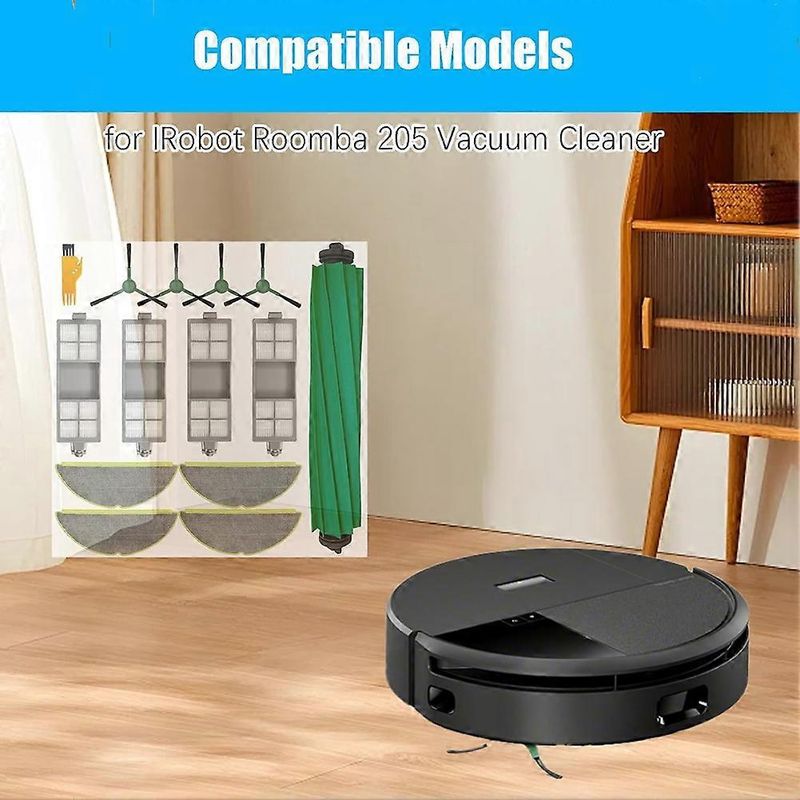 Ersatzteile Für Den Irobot Roomba 205 Kompaktstaubsauger: Zubehör, Hauptbürste, Hepa-filter Und Reinigungstuch.