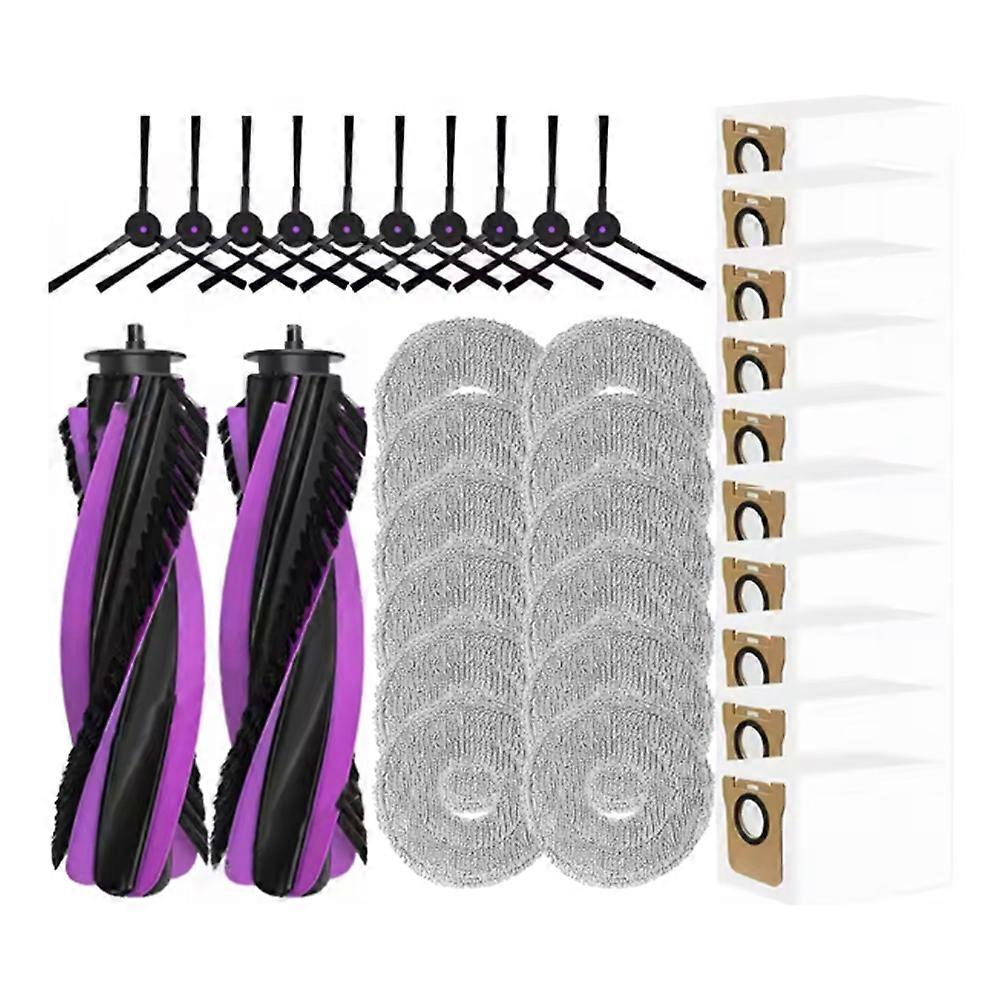 Set Mit 34 Ersatzteilen Für Den Jonr P20 Pro Saugroboter: Hauptbürste, Seitenbürste, Reinigungstuch Und Staubbeutel.