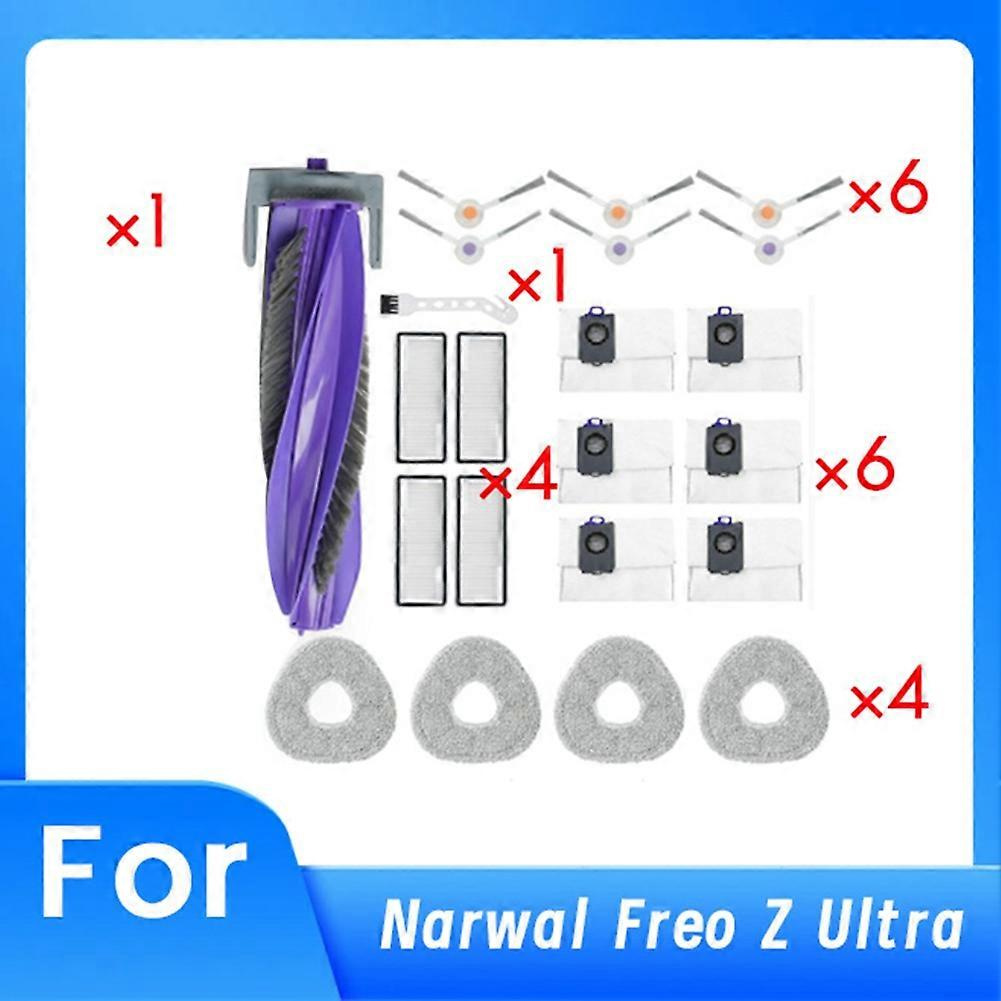 22-teiliges Set Für Den Narwal Freo Z Ultra Saugroboter: Seitenbürste, Hepa-filter, Reinigungstuch Und Staubbeutel.