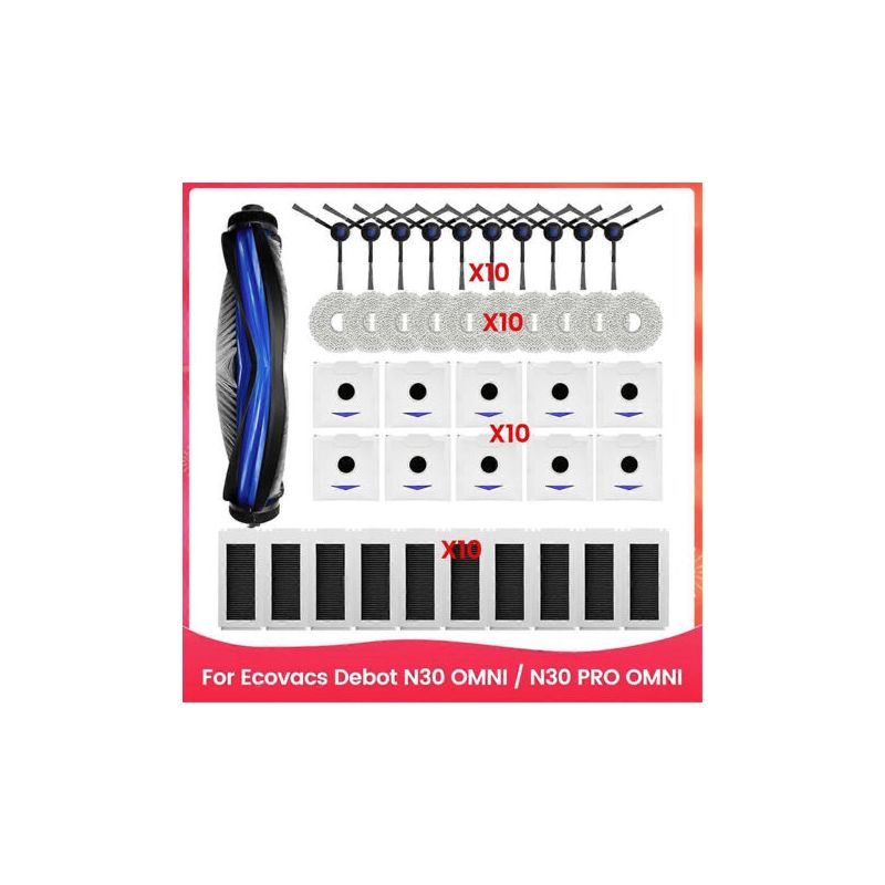 41-teiliges Set Inklusive Bürste, Filter, Staubbeutel Und Reinigungstuch Für Ecovacs Debot N30 Omni N30 Pro Omni Staubsauger