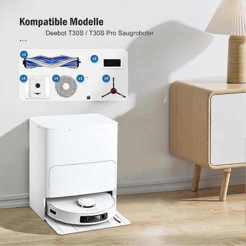 Zubehör Für Den Ecovacs Deebot T30s / T30s Pro Saugroboter: Hauptseitenbürste, Staubbeutel Und Reinigungstuch