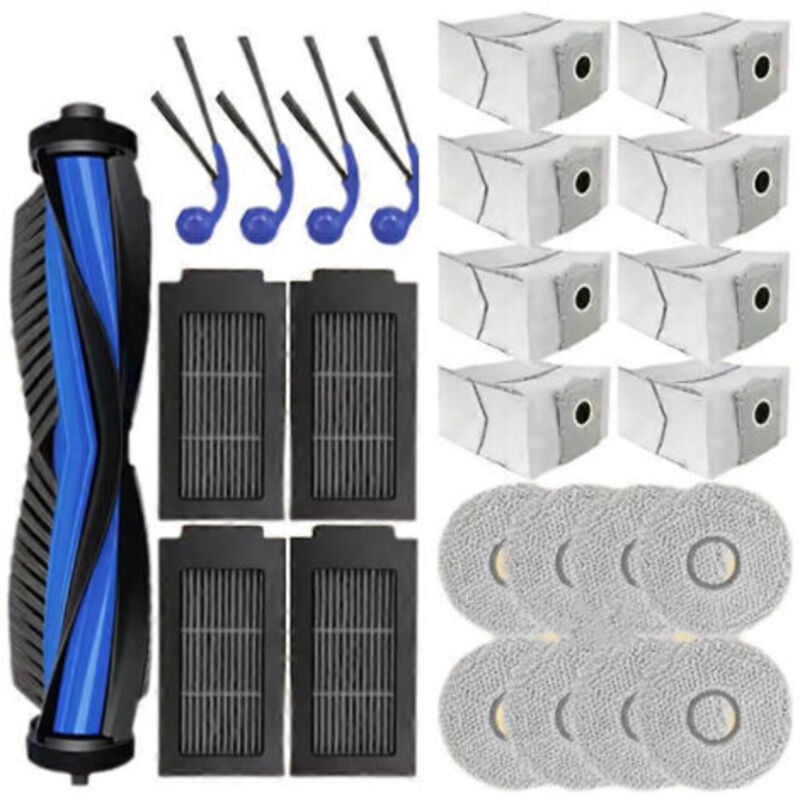 Packung Mit 25 Ersatzteilen Für Ecovacs Deebot T30c Omni / T30c Pro Omni Staubsauger: Bürste, Filter, Staubbeutel Und Reinigungstuch.