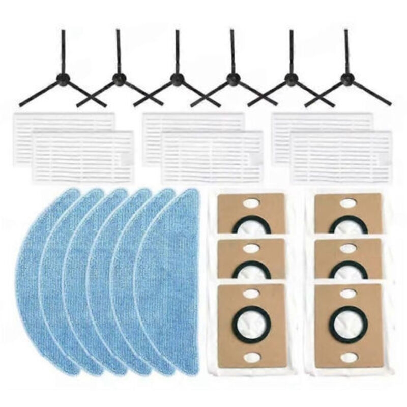 24-teiliges Set Für Ilife G9 / G9 Pro / V9 / V9 Pro / A12 Pro Staubsauger: Ersatzteile, Seitenbürste, Staubbeutel, Filter Und Reinigungstuch.