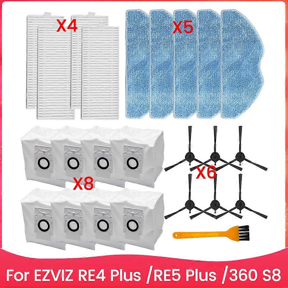 Ersatzteile Für Ezviz Re4 Plus / Re5 Plus Und 360 S8: Seitenbürste, Filter, Reinigungstuch Und Staubbeutel