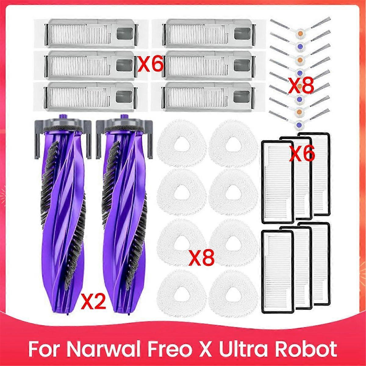 30-teiliges Set Inklusive Bürste, Filter, Staubbeutel Und Reinigungstuch Für Den Narwal Freo X Ultra Staubsauger. Ersatzteile.