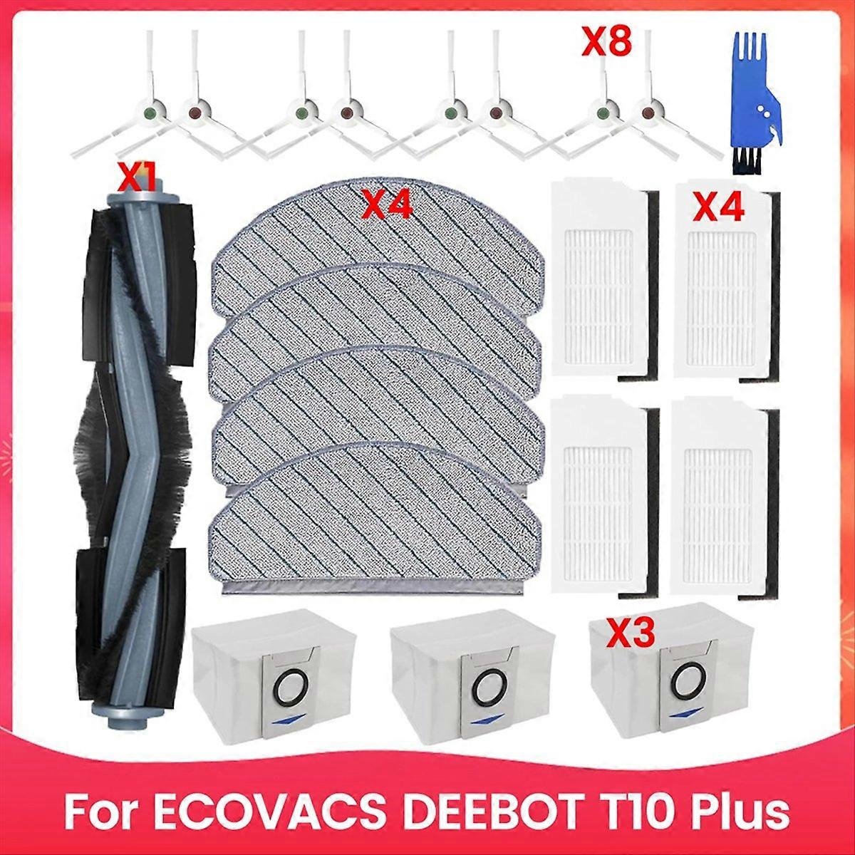 Für Den Ecovacs Deebot T10 Plus Saugroboter: Hauptseitenbürste, Hepa-filter, Reinigungstuch, Staubbeutel