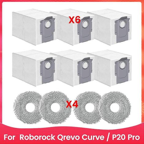 Ersatzzubehörset Für Roborock Qrevo Curve / P20 Pro Saugroboter: Reinigungsteile, Waschtücher Usw.