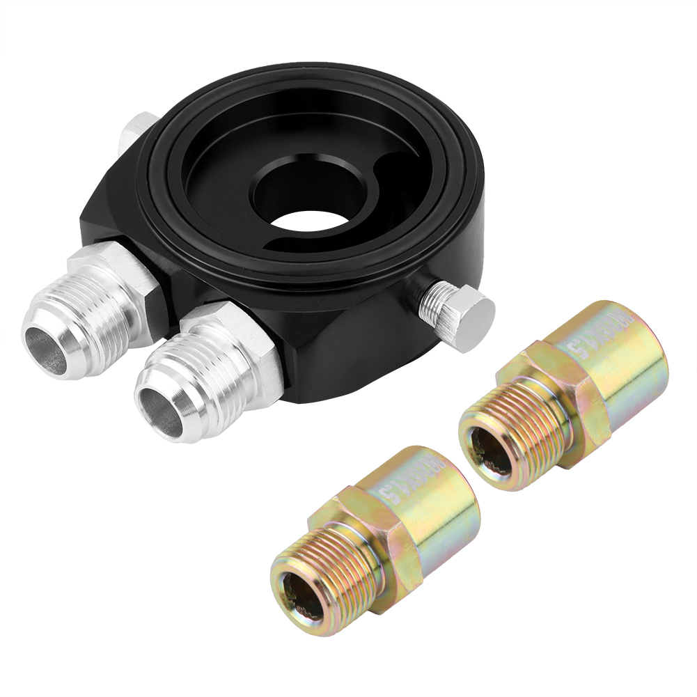 M20 X 1,5 Aluminium-ölfilterkühler-sandwichplattenadapter, 1/8 Npt Schwarzer Satz