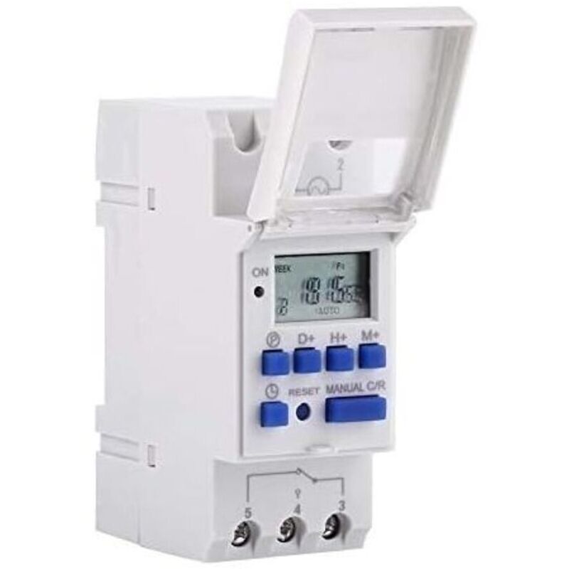 Bardusch Programmierbarer Digitaltimer, Wochenzeitschalter Mit Lcd-bildschirm Und Programmierbarem Timer Auf Din-schiene (220 V)