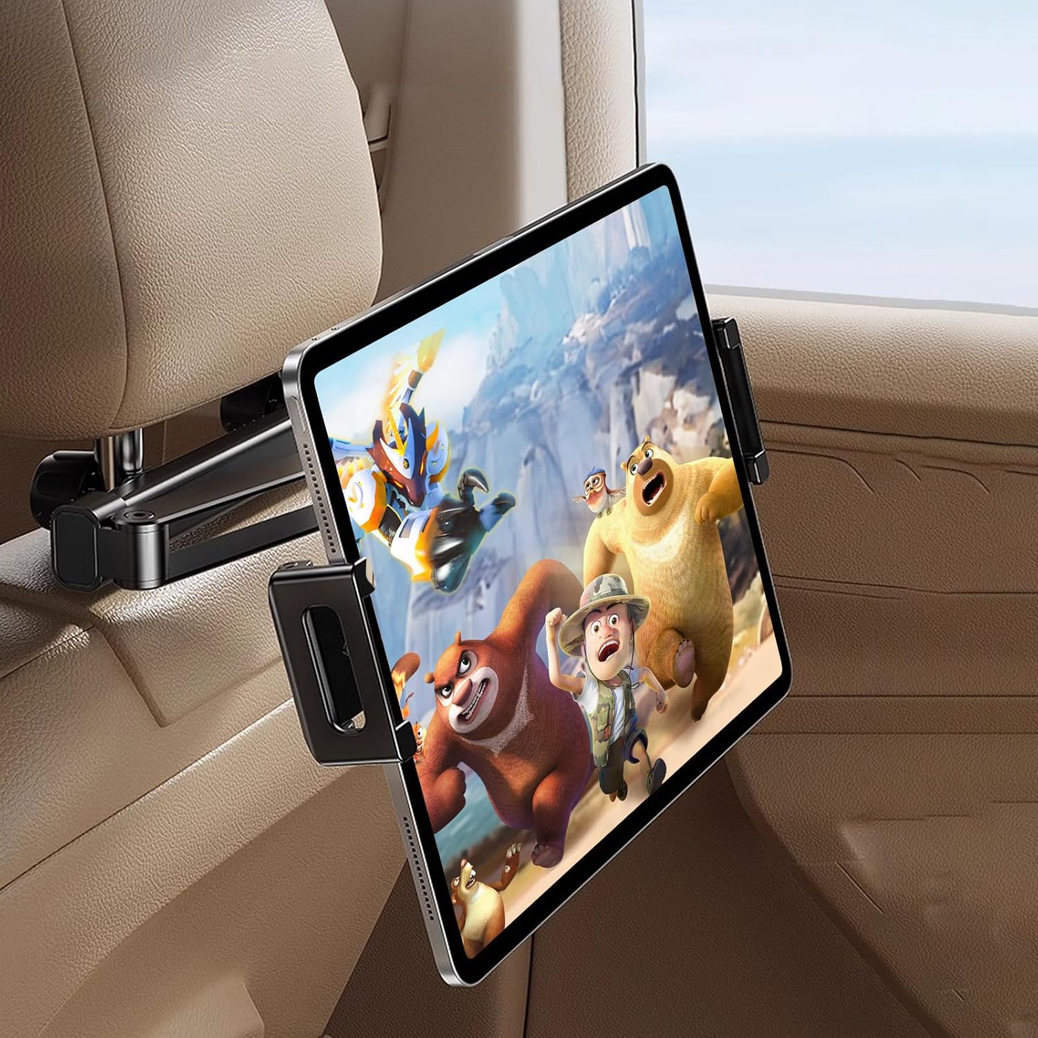 Tablet-halterung Fürs Auto, Ausziehbare Tablet-halterung Für Autositze, Klappbarer Verlängerungsarm Mit 360°-drehung, Biaxial Verstellbare Stütze, Ideal Für Kinder Und Reisen