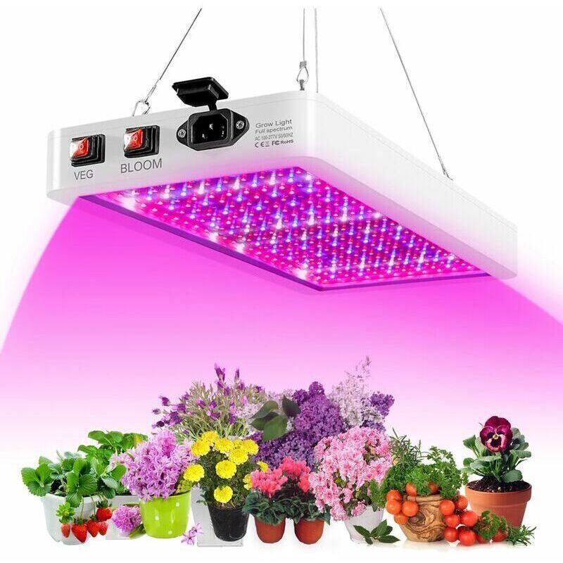 [niemals Verwendet] 400w Led-pflanzenlampe Für Zimmerpflanzen, 312 Vollspektrum-leds, Wachstums- Und Blütephase, Doppelschalter, Ip65 Wasserdicht, Hängende Pflanzenlampe Für Sämlinge, Blumen, Gewächsh
