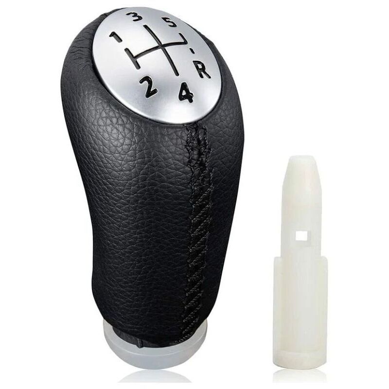 [niemals Verwendet] Schaltknauf Für Manuelle Schaltung Für Renault Clio Iii 2005-09, Megane 2 Laguna 2003-09, Schwarzes Leder, Mit Adapter.