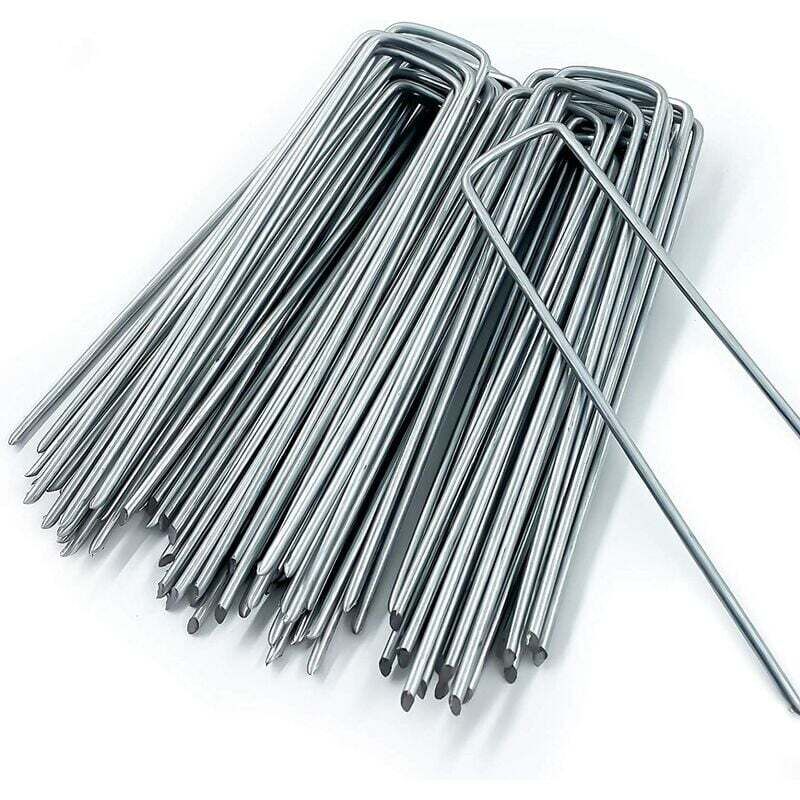 [niemals Verwendet] 20 U-förmige Gartenpfähle (150 Mm Lang, 40 Mm Breit, 3 Mm Durchmesser) Zur Befestigung Von Mulch, Unkrautvlies, Campingheringen Und Gartenzäunen