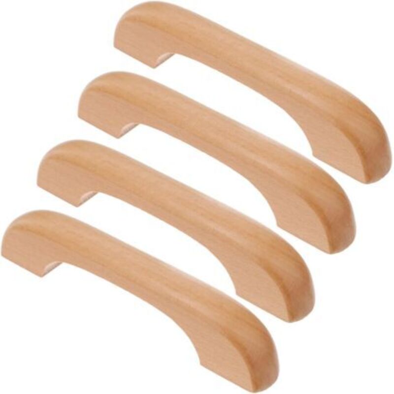 [niemals Verwendet] 4 Stück Möbelgriffe Aus Holz, Schubladenknöpfe, Tür- Und Schrankgriffe Für Küche, Kleiderschrank, Kommode (127 Mm Gesamtlänge, Holzfarbe)