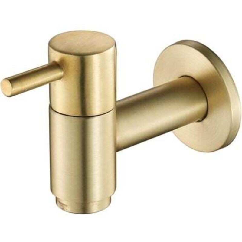 [niemals Verwendet] Runder, Vergoldeter Kupfer-waschmaschinenhahn, 1 Stück, Zur Wandmontage, Für Den Außenbereich, Garten, Badezimmer, Waschmaschine