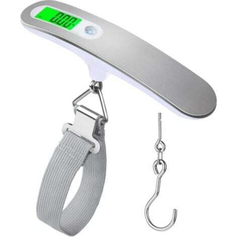 [niemals Verwendet] (silber) Gepäckwaage, Hochpräzise, Tragbare Kofferwaage, Elektronische Digitale Taschenwaage, 50 Kg (110 Lb), Digitale Reisewaage Zum Aufhängen Mit Haken