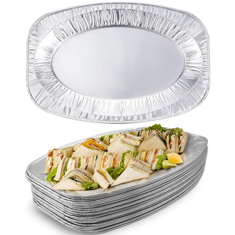 [niemals Verwendet] 20 Große Aluminiumtabletts, Einweg-servierschalen Aus Aluminium Für Sandwiches, Brathähnchen, Obst, Desserts, Partys, Buffets, Picknicks