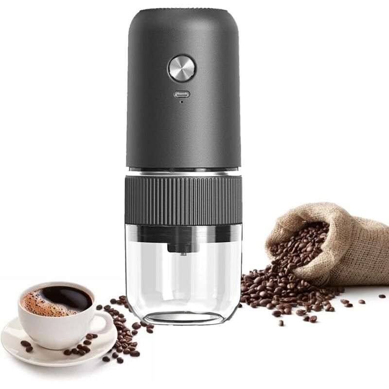 [niemals Verwendet] Elektrische Kaffeemühle – Mini-kaffeemühle Mit Akku (1200 Mah), Fassungsvermögen: 25 G Kaffeebohnen, Tragbar Und Kompakt Für Zuhause Oder Büro