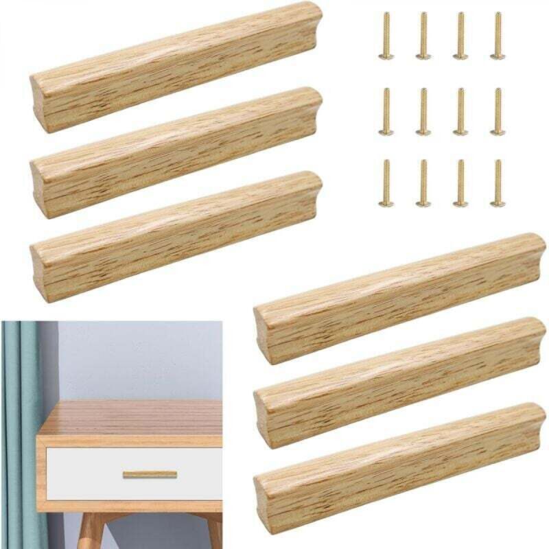 [niemals Verwendet] 6 Stück Holzmöbelgriffe 128 Mm, Holzschubladengriffe, Holzschrankgriffe, Küchenschrankgriffe, Griffe Aus Hellem Eichenholz, Holzgriffe Für Büroschubladen, Kleiderschränke, Schränke