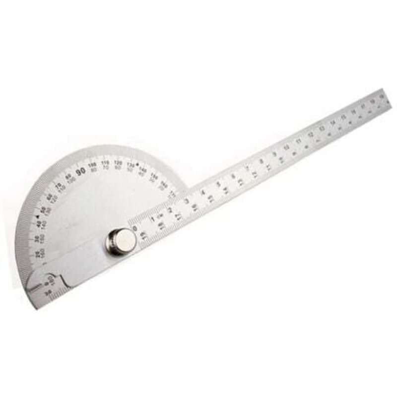[niemals Verwendet] Einfacher Winkelmesser Aus Edelstahl, Multifunktionales, Bewegliches Winkelmaß, Silberfarben, 90 X 200 Mm